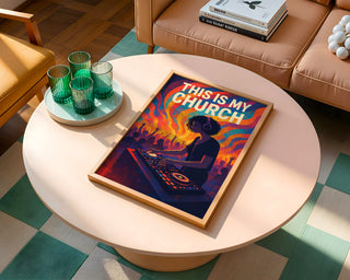This Is My Church Poster – Vibrant Female DJ & Dance Music Wall Art - Just Great Posters