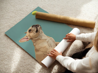 French Bulldog Poster – Minimalist Dog Wall Art With Tennis Ball - Just Great Posters