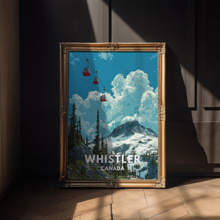 Whistler Canada Poster – Mountain Gondola Cable Car Travel Wall Art Print - Just Great Posters