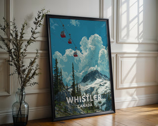 Whistler Canada Poster – Mountain Gondola Cable Car Travel Wall Art Print - Just Great Posters