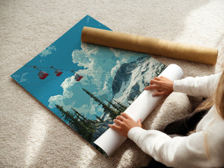 Whistler Canada Poster – Mountain Gondola Cable Car Travel Wall Art Print - Just Great Posters