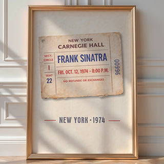 Vintage Concert Ticket Poster – Frank Sinatra at Carnegie Hall, 1974 - Just Great Posters