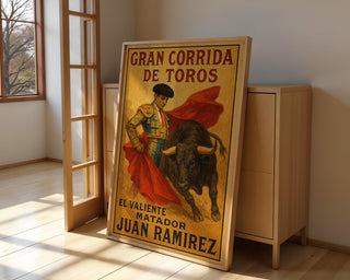 Vintage Spanish Bullfight Poster – Retro Matador Art Print with Bold Typography & Dramatic Flair - Just Great Posters