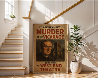 Murder at the Vicarage Poster – Vintage Agatha Christie Mystery Print, Retro West End Theatre Decor - Just Great Posters