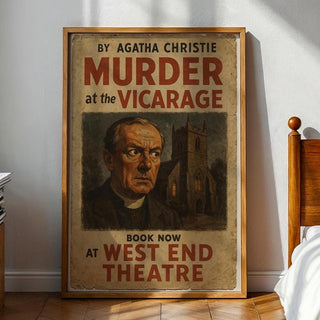 Murder at the Vicarage Poster – Vintage Agatha Christie Mystery Print, Retro West End Theatre Decor - Just Great Posters