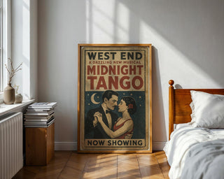Midnight Tango Musical Poster – Dazzling West End Dance Print, Retro Romance Theatre Art - Just Great Posters