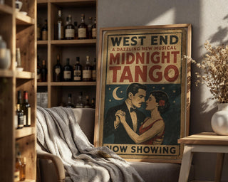 Midnight Tango Musical Poster – Dazzling West End Dance Print, Retro Romance Theatre Art - Just Great Posters