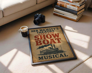 Show Boat Musical Poster – Vintage Steamboat Theatre Print, Retro West End Americana Art - Just Great Posters