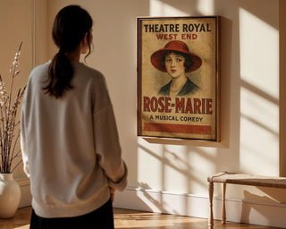 Rose - Marie Vintage Musical Poster – Romantic West End Theatre Print with Classic Soprano Style - Just Great Posters