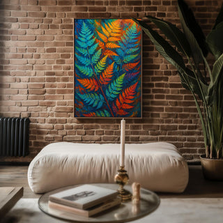 Psychedelic Fern Wall Art – Trippy Rainbow Botanical Print, Vibrant Nature Poster, Fantasy Forest Decor, Digital Download Artwork - Just Great Posters