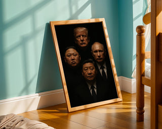 World Leader Queen Art Print – Satirical Portrait of World Leaders, Dark Political Wall Art, Pop Culture Parody Poster, Physical Poster - Just Great Posters