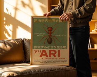 Ant Poster – ARI Kyoto Insect Center Print, Vintage Japanese Bug Wall Art, Physical Museum - Style Poster - Just Great Posters