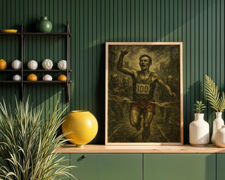 Zombie Apocalypse Runner Print | Horror Running Wall Art | Undead Marathon Poster | Dark Humor Survival Art | Free Shipping - Just Great Posters
