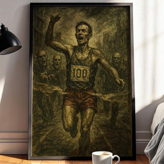 Zombie Apocalypse Runner Print | Horror Running Wall Art | Undead Marathon Poster | Dark Humor Survival Art | Free Shipping - Just Great Posters