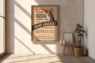Swing Mikado Vintage Theatre Poster Print – Art Deco Burlesque Jazz Show Wall Art, Federal Theatre WPA Style, 1930s Repro - Just Great Posters
