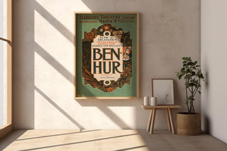 Antique Theatre Poster Print – Ben - Hur Stage Playbill Reprint – Roman Epic Drama – Vintage Performance Art with Bold Typography - Just Great Posters