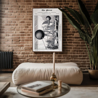 Victorian Science Wall Art – 1839 Electrical Machine Engraving Print – Steampunk Tech Decor – Antique Scientific Poster - Just Great Posters