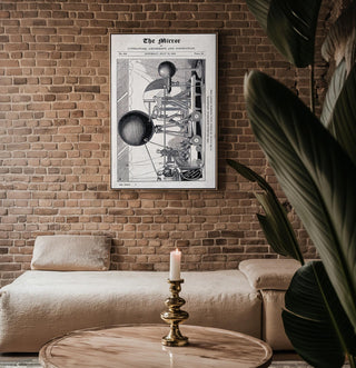 Victorian Science Wall Art – 1839 Electrical Machine Engraving Print – Steampunk Tech Decor – Antique Scientific Poster - Just Great Posters