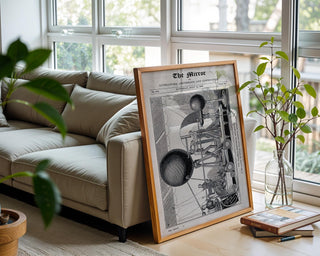 Victorian Science Wall Art – 1839 Electrical Machine Engraving Print – Steampunk Tech Decor – Antique Scientific Poster - Just Great Posters