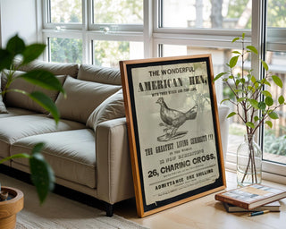 Vintage Sideshow Poster Print – The Wonderful American Hen – Three Wings Four Legs Chicken – Odd Animal Freak Show Reprint - Just Great Posters