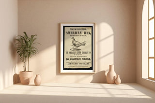 Vintage Sideshow Poster Print – The Wonderful American Hen – Three Wings Four Legs Chicken – Odd Animal Freak Show Reprint - Just Great Posters