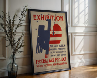 WPA Exhibit Poster Print – Federal Art Project Oil Painting Show Reprint – 1930s Abstract Gallery Poster – Retro Creative Poster - Just Great Posters