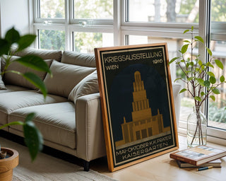 Modernist Poster Print – 1916 Vienna War Exhibition Reprint – Bauhaus - Style Architecture Art – Historic Monument Poster - Just Great Posters