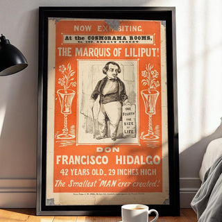 Show Poster Print – Marquis of Lilliput Exhibition Reprint – Smallest Man Display Poster – Don Francisco Vintage Sideshow - Just Great Posters