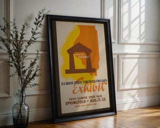 Vintage Education Poster Print – Illinois Teachers Colleges 1940 Fair Reprint – Bold WPA Style Graphic with Teaching Message - Just Great Posters