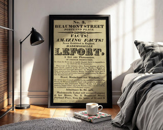 Freak Show Poster Print – Mademoiselle Lefort Vintage Reprint – Bearded Lady Flyer from 1800s Exhibition of Natural Wonders - Just Great Posters