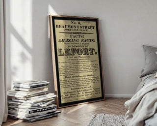 Freak Show Poster Print – Mademoiselle Lefort Vintage Reprint – Bearded Lady Flyer from 1800s Exhibition of Natural Wonders - Just Great Posters