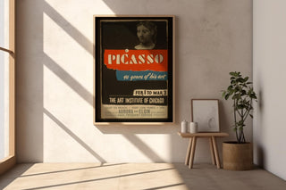 Vintage Exhibition Poster Print – Picasso 40 Years of His Art WPA Reprint – Art Institute of Chicago 1950s Modernist Design - Just Great Posters