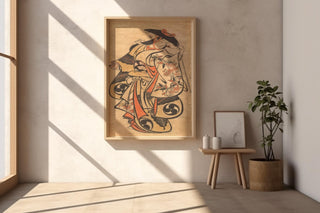 Japanese Print Reproduction – Traditional Woodblock Kimono Woman Poster – Vintage Ukiyo - e Style Reprint with Floral Detail - Just Great Posters