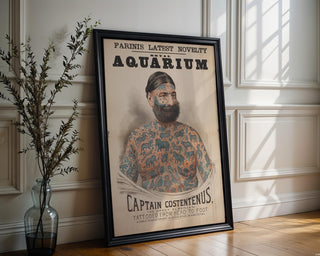 Tattooed Sideshow Legend Poster Print – Circus Art – Vintage Freak Show Wall Art, Illustrated Body Tattoo Print - Just Great Posters