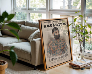 Tattooed Sideshow Legend Poster Print – Circus Art – Vintage Freak Show Wall Art, Illustrated Body Tattoo Print - Just Great Posters