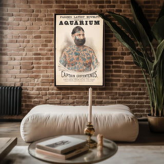 Tattooed Sideshow Legend Poster Print – Circus Art – Vintage Freak Show Wall Art, Illustrated Body Tattoo Print - Just Great Posters