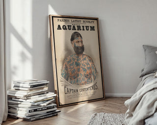 Tattooed Sideshow Legend Poster Print – Circus Art – Vintage Freak Show Wall Art, Illustrated Body Tattoo Print - Just Great Posters