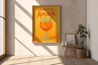 Aperol Spritz Summer Print – Retro Cocktail Poster with Orange Drink Illustration, Bold Pop Wall Art for Kitchen, Bar or Patio Vibes - Just Great Posters