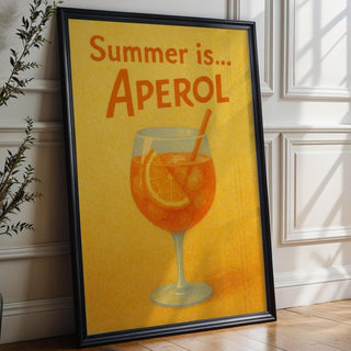 Aperol Spritz Summer Print – Retro Cocktail Poster with Orange Drink Illustration, Bold Pop Wall Art for Kitchen, Bar or Patio Vibes - Just Great Posters