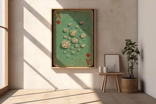 Sparkling Ace of Diamonds Art Print – Retro Playing Card Wall Art with Crystal Gems, Tiffany Style Gift for Jewellery or Card Game Lovers - Just Great Posters