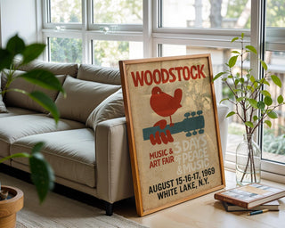 Woodstock Poster | Retro Music Festival Wall Art | 1969 Hippie Psychedelic Print | Vintage Rock Concert Decor | Free Shipping - Just Great Posters