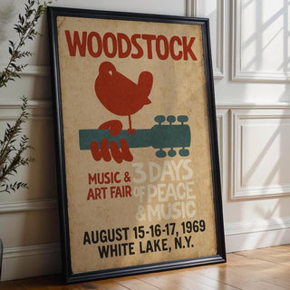 Woodstock Poster | Retro Music Festival Wall Art | 1969 Hippie Psychedelic Print | Vintage Rock Concert Decor | Free Shipping - Just Great Posters