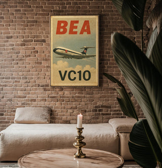 BEA VC10 British Flag Tail Poster – Vintage Jet Airliner Wall Art, Retro Air Travel Print for Aviation Enthusiasts & History Fans - Just Great Posters