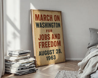 March on Washington 1963 Poster – Historic Civil Rights Wall Art, Jobs and Freedom Protest Print, Bold Vintage Typography Design - Just Great Posters