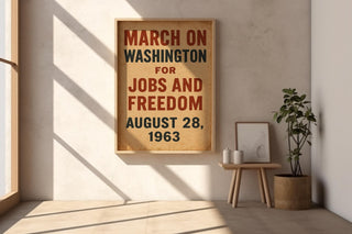 March on Washington 1963 Poster – Historic Civil Rights Wall Art, Jobs and Freedom Protest Print, Bold Vintage Typography Design - Just Great Posters