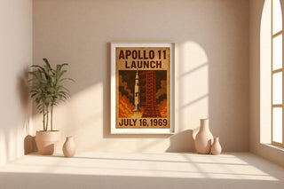 Apollo 11 Launch Poster – Vintage NASA Space Print, July 16 1969 Moon Mission Wall Art, Historic Rocket Launch Poster for Space Lovers - Just Great Posters