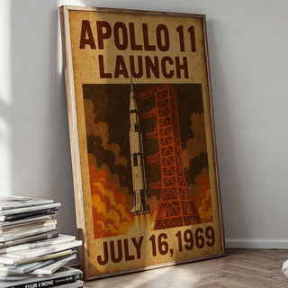 Apollo 11 Launch Poster – Vintage NASA Space Print, July 16 1969 Moon Mission Wall Art, Historic Rocket Launch Poster for Space Lovers - Just Great Posters