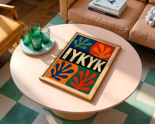 IYKYK Wall Art Print – Cool Abstract Poster with Matisse Leaves and Bold Typography, Colorful Modern Art for Gen Z & Millennials - Just Great Posters