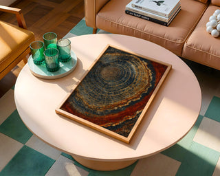 Tree Ring Wall Art – Petrified Wood Cross Section Poster in Earthy Tones, Nature - Inspired Print for Rustic, Modern, or Boho Spaces - Just Great Posters