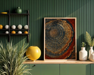 Tree Ring Wall Art – Petrified Wood Cross Section Poster in Earthy Tones, Nature - Inspired Print for Rustic, Modern, or Boho Spaces - Just Great Posters